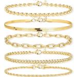 Trendy Stackable Gold Bracelets Set for Women