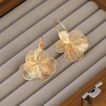 Gold Floral Hoop Earrings for Women