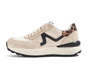 LUCKY STEP Women's Trendy Platform Sneakers - Beige