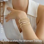 Trendy Stackable Gold Bracelets Set for Women