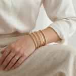 Trendy Stackable Gold Bracelets Set for Women
