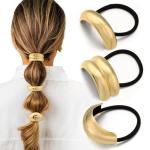 Set of 3 Gold Metal Hair Ties