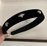 Black Velvet Headband with Pearl Accents