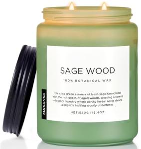 M&SENSE Sage Wood Large Soy Wax Candle