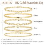 Trendy Stackable Gold Bracelets Set for Women