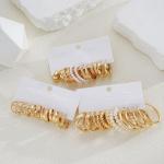 18-Pair Gold Hoop Earrings Set for Women