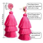 Trendy Hot Pink Tassel Earrings for Women