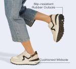 LUCKY STEP Women's Trendy Platform Sneakers - Beige