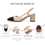 MIRAAZZURRA Women’s Chunky Heel Sling Back Pumps
