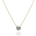14K Gold Plated Dainty CZ Necklace with Swarovski
