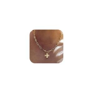 Chunky Gold-Plated Cross Necklace for Women
