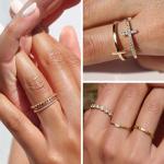 Trendy 25-Piece Gold Stackable Rings Set