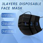Luxury Black Disposable Face Masks - 100 Pack