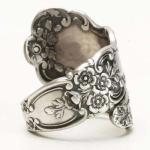 Sterling Silver Oxidized Spoon Ring for Women