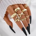 YEEZII 25 Pcs Stylish Gold Knuckle Ring Set
