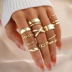 YEEZII 25 Pcs Stylish Gold Knuckle Ring Set