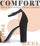 Ankis Black Open Toe High Heels for Women