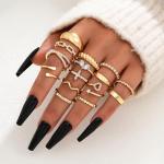 Trendy 25-Piece Gold Stackable Rings Set