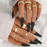 YEEZII 25 Pcs Stylish Gold Knuckle Ring Set