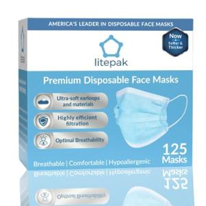 Premium Comfort Face Masks with Earloops - 125 Pack