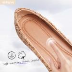 HEAWISH Women’s Tan Round Toe Ballet Flats