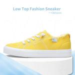 Lemon Yellow Slip-On Canvas Sneakers for Women