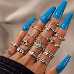 Belicey Women’s Crystal Knuckle Stacking Rings Set