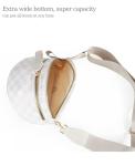 Beige Checkered Nylon Crossbody Bag for Women