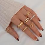Gold Knuckle Rings Set for Women - 68 Pcs