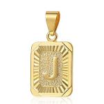 Initial "J" Pendant Charm in Yellow Gold