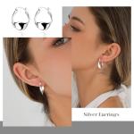 Small Sterling Silver Huggie Hoop Earrings for Women