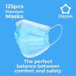 Premium Comfort Face Masks with Earloops - 125 Pack
