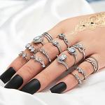 Belicey Women’s Crystal Knuckle Stacking Rings Set