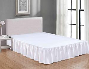 Luxury White Hotel-Quality Bed Skirt, 14 Inch Drop
