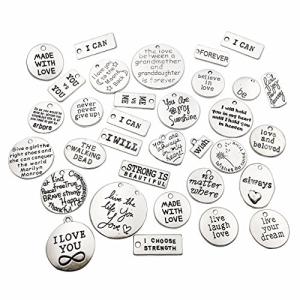 Antique Silver Inspirational Word Charms for Jewelry