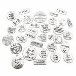 Antique Silver Inspirational Word Charms for Jewelry