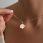 Dainty 14k Gold Plated Cross Necklace for Women