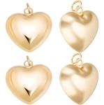 18K Gold Plated Heart Charms for Jewelry Making