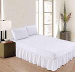 Luxury White Hotel-Quality Bed Skirt, 14 Inch Drop