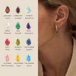 Trendy 14K Gold Plated Dangle Earrings with Emerald