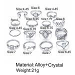 Belicey Women’s Crystal Knuckle Stacking Rings Set