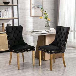 Elegant Velvet Dining Chair with Gold Legs