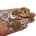 Antique Bronze and Silver Sun Moon Star Charms
