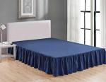 Navy Microfiber Luxury Ruffled Bed Skirt 14 Inch