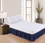 Navy Microfiber Luxury Ruffled Bed Skirt 14 Inch