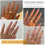 Gold Knuckle Rings Set for Women - 68 Pcs