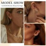 Trendy 14K Gold Plated Dangle Earrings with Emerald