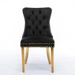 Elegant Velvet Dining Chair with Gold Legs