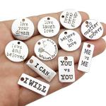 Antique Silver Inspirational Word Charms for Jewelry