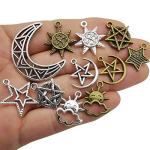 Antique Bronze and Silver Sun Moon Star Charms